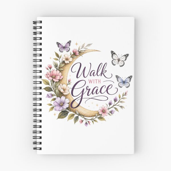 Item preview, walk with grace crescent moon butterfly designed and sold by TeesNTatts.