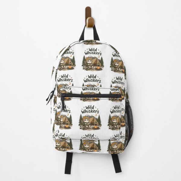 Item preview, Wild Whiskers Cute Camping Cat | Kawaii Campfire Cat Adventure | Nature Lover Cat Sticker & T-Shirt designed and sold by Sanika arts .