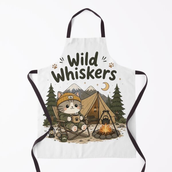Item preview, Wild Whiskers Cute Camping Cat | Kawaii Campfire Cat Adventure | Nature Lover Cat Sticker & T-Shirt designed and sold by Sanika arts .