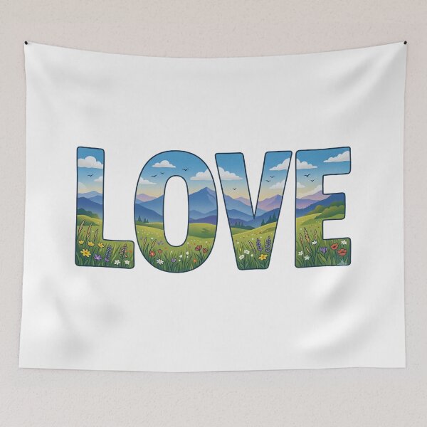 Item preview, Outdoor Nature "LOVE" Typographic Illustration designed and sold by GabeMountainArt.