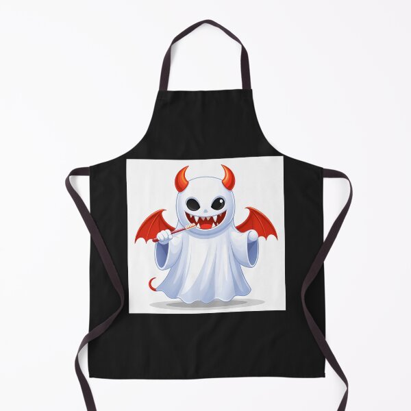 Item preview, Cute Devil Ghost Brushing Teeth Funny Halloween Cartoon Sticker designed and sold by OksArtStudio.