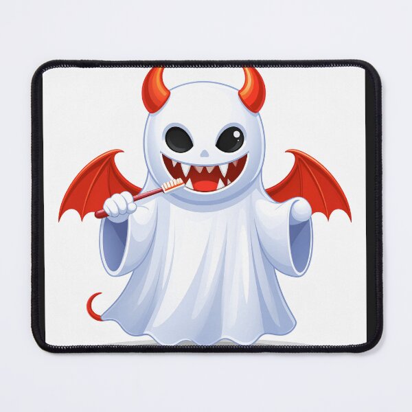 Item preview, Cute Devil Ghost Brushing Teeth Funny Halloween Cartoon Sticker designed and sold by OksArtStudio.