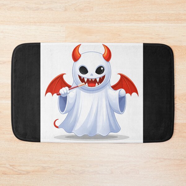 Item preview, Cute Devil Ghost Brushing Teeth Funny Halloween Cartoon Sticker designed and sold by OksArtStudio.
