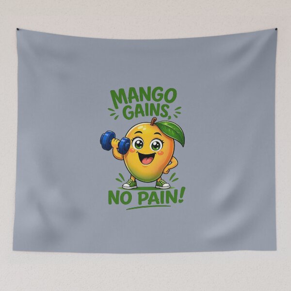 Item preview, Mango Gains, No Pain! Funny Gym Mango Workout T-Shirt designed and sold by Aimetoi.