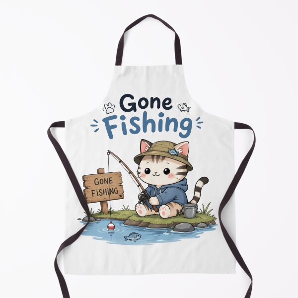 Item preview, \Gone Fishing Cute Cat Fishing Sticker | Kawaii Cat Lover Design | Funny Fishing Cat Illustration | White Background designed and sold by Sanika arts .