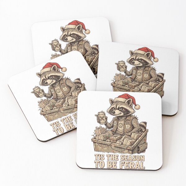 Item preview, It The Season To Be Feral Funny Christmas Raccoon Trash Panda Punk Holiday designed and sold by Yellowriversss.