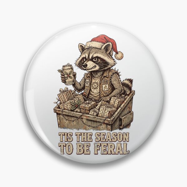 Item preview, It The Season To Be Feral Funny Christmas Raccoon Trash Panda Punk Holiday designed and sold by Yellowriversss.