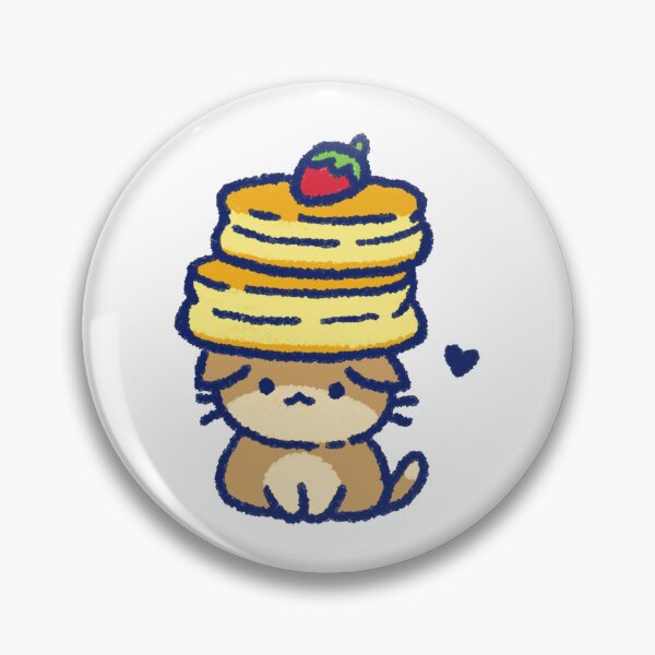 Item preview, Cat Balancing Souffle Pancakes On His Head Cute Kawaii Art designed and sold by GeraldineDraw.