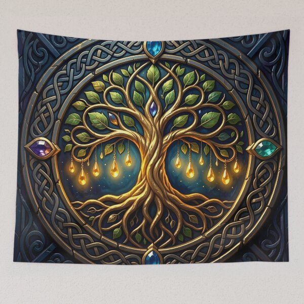 Item preview, Celestial Tree of Light | Celtic Golden Tree of Life designed and sold by nicky2342.