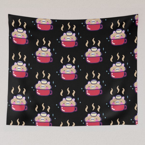 Item preview, Hot Chocolate Cat Cute Kawaii Kitten Marshmallow Mug Art designed and sold by GeraldineDraw.