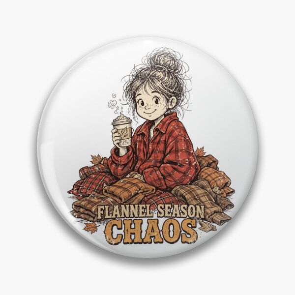 Item preview, Flannel Season Chaos Funny Fall Girl Pumpkin Spice Latte PSL Cozy Autumn designed and sold by Yellowriversss.