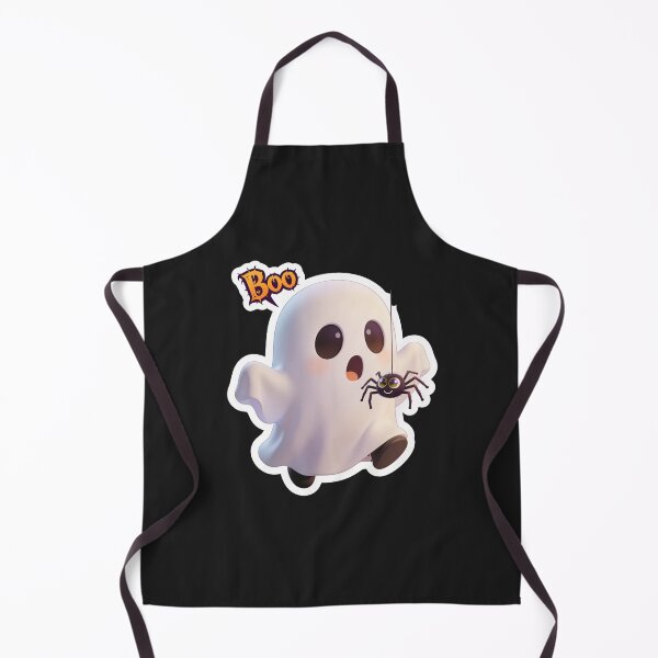 Item preview, Cute Ghost Holding a Smiling Spider Funny Halloween Cartoon Sticker designed and sold by OksArtStudio.