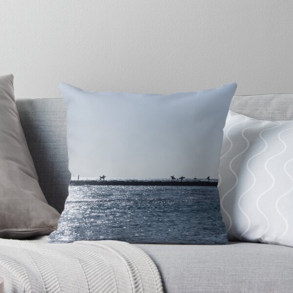 Item preview, Quintessential Hawaii - Surfers on the Kahanamoku Beach Seawall designed and sold by Georgia Mizuleva.