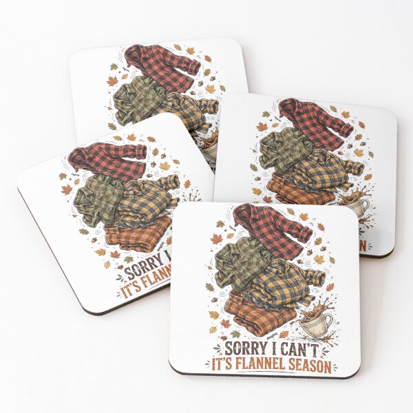 Item preview, Sorry I Can't It's Flannel Season Funny Fall Flannel Shirt Stack Coffee Autumn designed and sold by Yellowriversss.