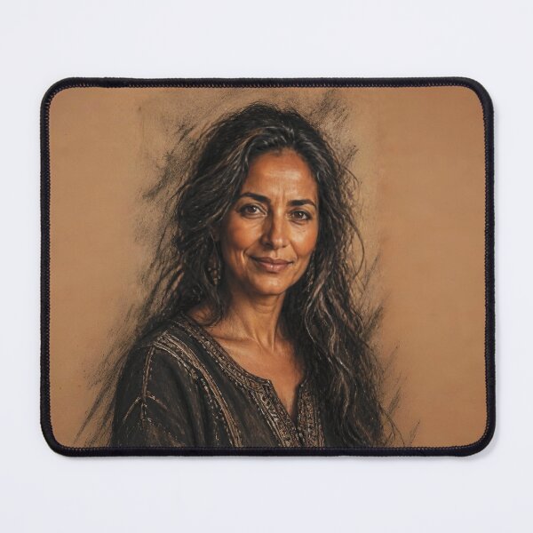 Item preview, Charcoal and Pastel Portrait of a Berber Woman designed and sold by Lucia Amaris Art.