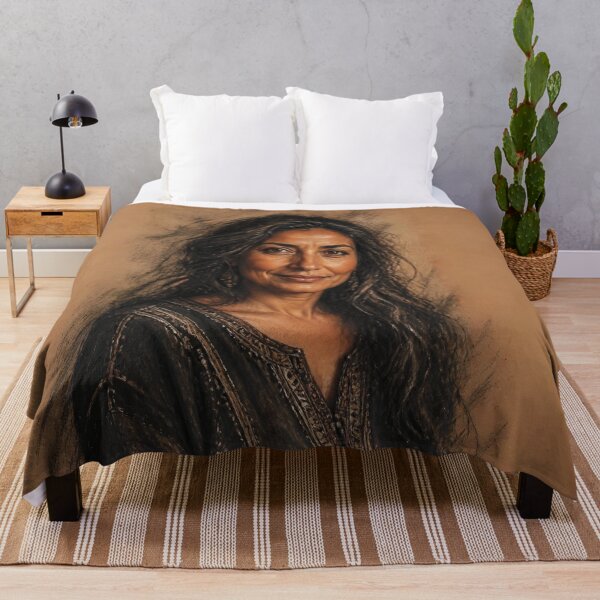 Item preview, Charcoal and Pastel Portrait of a Berber Woman designed and sold by Lucia Amaris Art.