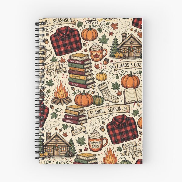 Item preview, Flannel Season Chaos And Cozy Fall Pattern Pumpkin Spice Cabin Books Autumn designed and sold by Yellowriversss.