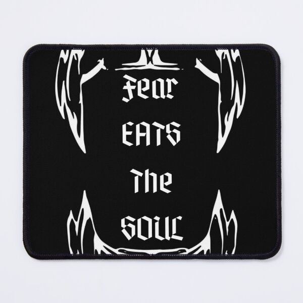 Item preview, "Fear Eats The Soul" Popular Quote Grunge Punk Gothic Dark Aesthetic Vampire Teeth Black and White  designed and sold by CaribbeanClown.