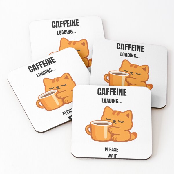 Item preview, Caffeine Loading Please Wait Funny Cat Coffee Sticker | Cute Sleepy Cat Gift for Coffee Lovers designed and sold by Savage Cat Quotes.