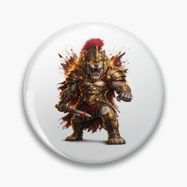 Item preview, Gladiator Lion Warrior – Fierce 3D Cartoon Roman Champion designed and sold by AlexLineArt.