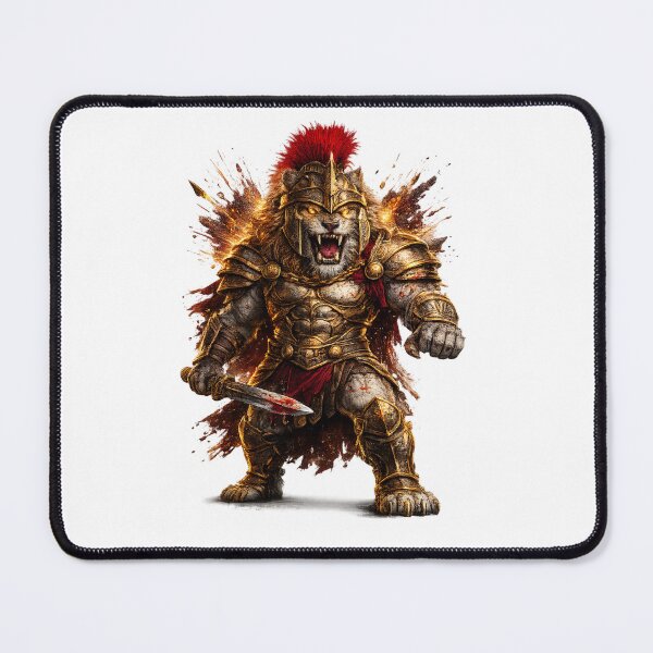 Item preview, Gladiator Lion Warrior – Fierce 3D Cartoon Roman Champion designed and sold by AlexLineArt.