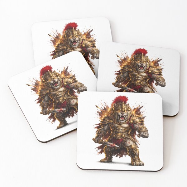 Item preview, Gladiator Lion Warrior – Fierce 3D Cartoon Roman Champion designed and sold by AlexLineArt.