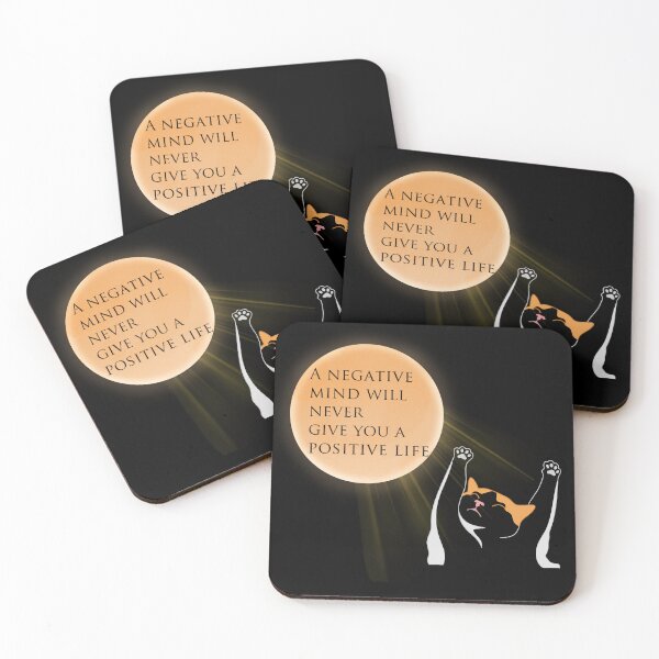 Item preview, Positive Mind Happy Cat Quote designed and sold by TheBeeKindSpace.