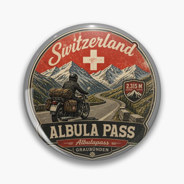 Item preview, Albula Pass Albulapass Switzerland Alps Motorcycle Sticker TShirt 05 designed and sold by OuterShellUK.