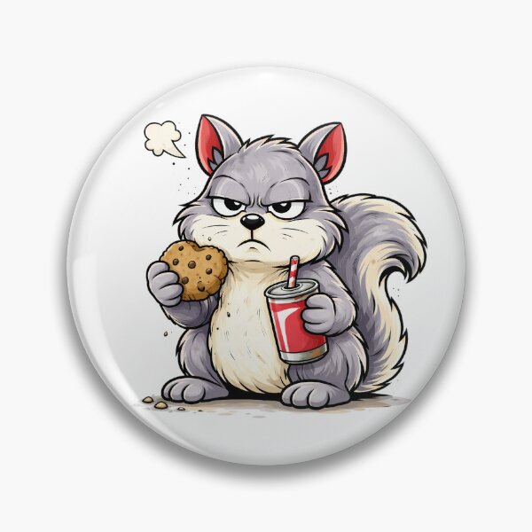 Item preview, Grumpy Squirrel Snack Break Funny Cartoon Food Design. designed and sold by The-T-In-Retro.