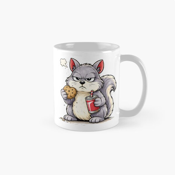 Item preview, Grumpy Squirrel Snack Break Funny Cartoon Food Design. designed and sold by The-T-In-Retro.