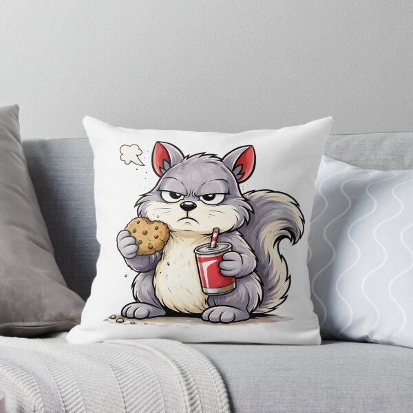 Item preview, Grumpy Squirrel Snack Break Funny Cartoon Food Design. designed and sold by The-T-In-Retro.