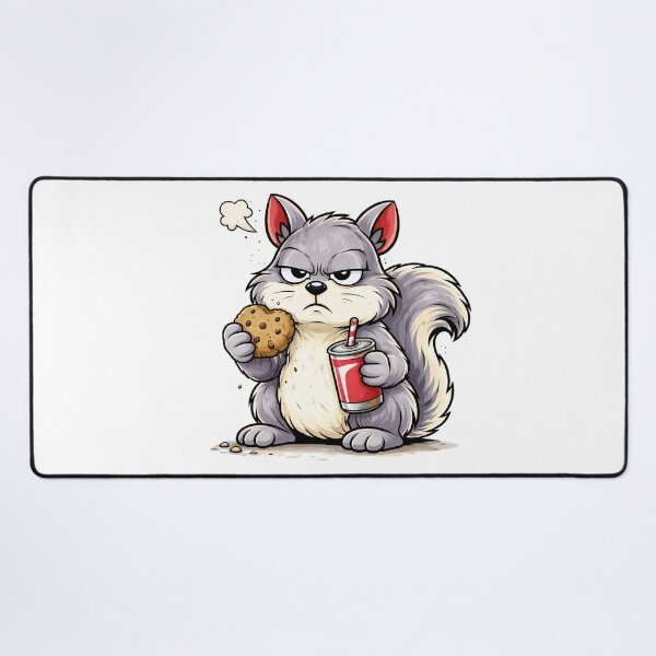 Item preview, Grumpy Squirrel Snack Break Funny Cartoon Food Design. designed and sold by The-T-In-Retro.