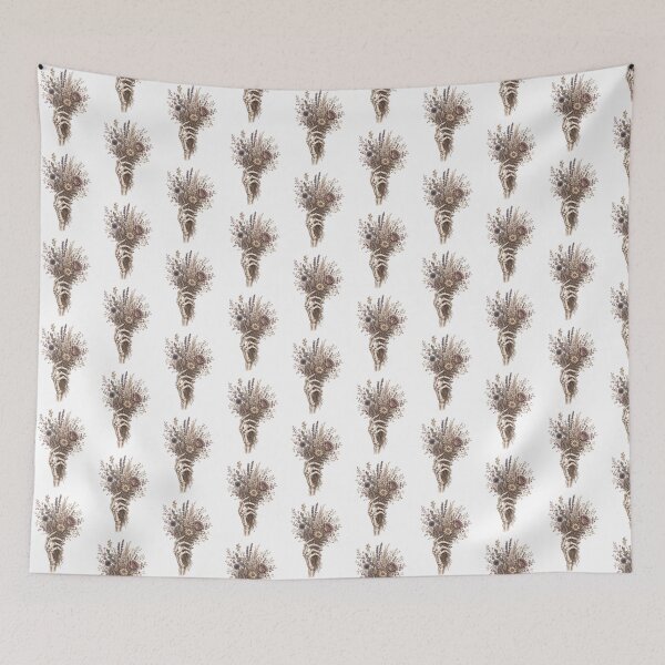 Item preview, Watercolour skeleton hand holding dried flowers designed and sold by KLflorals.
