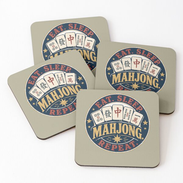 Item preview, Mahjong Social Club Retro Tile Game Design designed and sold by JansenGS.