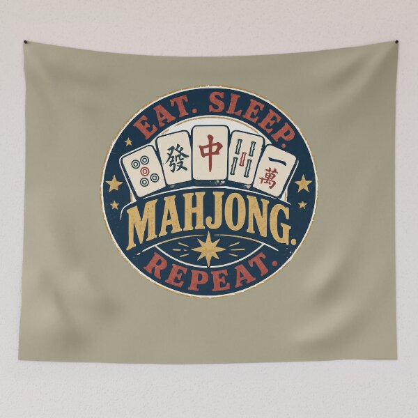 Item preview, Mahjong Social Club Retro Tile Game Design designed and sold by JansenGS.