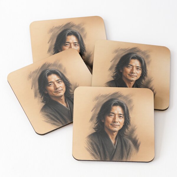 Item preview, Charcoal and Pastel Portrait of a Japanese Man designed and sold by Lucia Amaris Art.