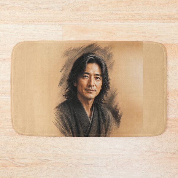 Item preview, Charcoal and Pastel Portrait of a Japanese Man designed and sold by Lucia Amaris Art.
