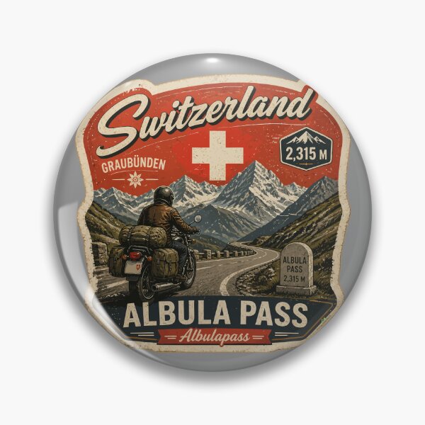 Item preview, Albula Pass Albulapass Switzerland Alps Motorcycle Sticker TShirt 06 designed and sold by OuterShellUK.