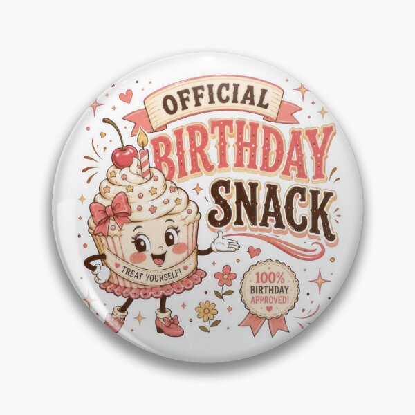 Item preview, Official Birthday Snack Cute Cupcake Funny Birthday Party T-Shirt Design designed and sold by Zabolotna_Art.
