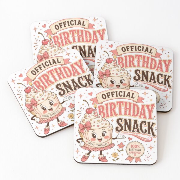 Item preview, Official Birthday Snack Cute Cupcake Funny Birthday Party T-Shirt Design designed and sold by Zabolotna_Art.