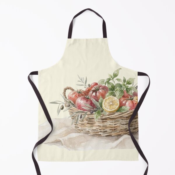 Item preview, End of Summer Limited Collection: Mediterranean Tomato Basket Watercolor Print designed and sold by GrabaHuk.