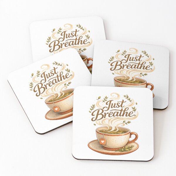 Item preview, Just Breathe Watercolor Tea Cup Design | Cozy Cottagecore Tea Lover Design | Mindfulness & Self Care Aesthetic Art designed and sold by imbreath.