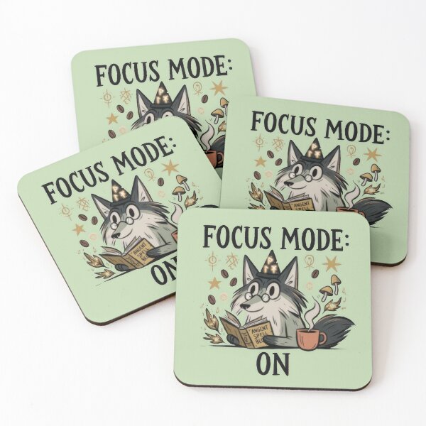 Item preview, Focus Mode On Cute Wizard Raccoon Reading Book Funny Halloween Design  Main Tag designed and sold by Zabolotna_Art.