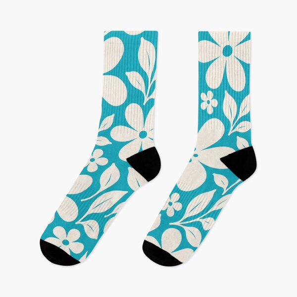 Item preview, Nordic Bloom | Turquoise Floral Pattern designed and sold by lbl-shop.