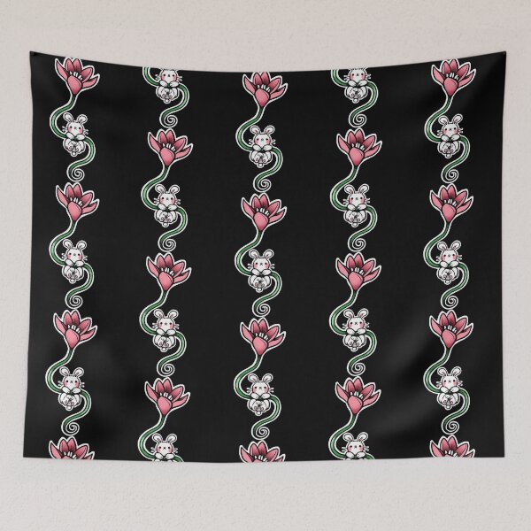 Item preview, Flower Bunny Cute Miniature Rabbit Swirling Floral Design designed and sold by BlancheDrawe.