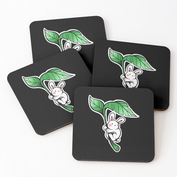 Item preview, Bunny Floating Away Cute Parasol Green Leaf Adventure Graphic designed and sold by BlancheDrawe.