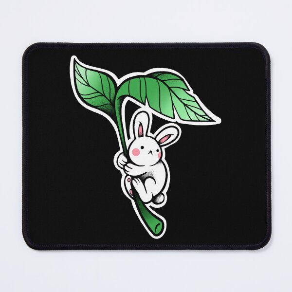 Item preview, Bunny Floating Away Cute Parasol Green Leaf Adventure Graphic designed and sold by BlancheDrawe.