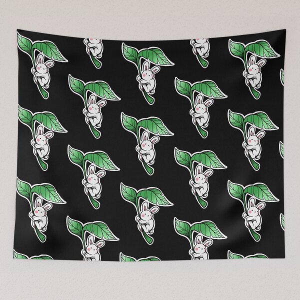 Item preview, Bunny Floating Away Cute Parasol Green Leaf Adventure Graphic designed and sold by BlancheDrawe.