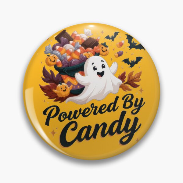 Item preview, Powered By Candy Cute Ghost Halloween Trick or Treat T-Shirt Design designed and sold by Zabolotna_Art.