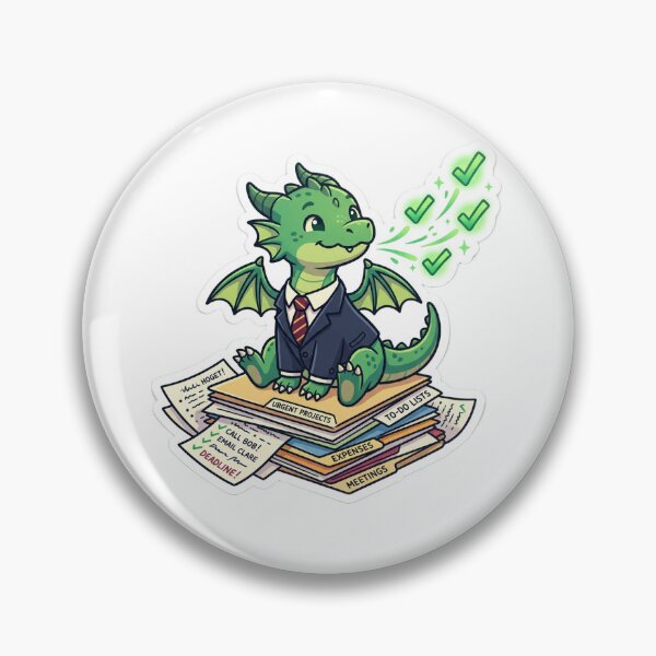 Item preview, Office Quest Dragon - Tasks Done Fantasy Sticker designed and sold by Design Lab Studio.